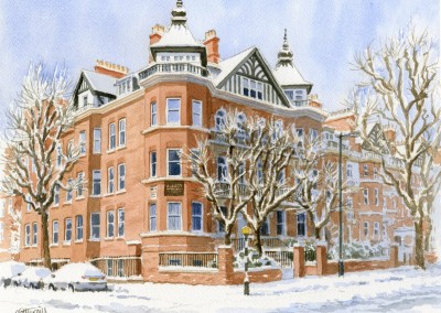 London Mansion in Snow