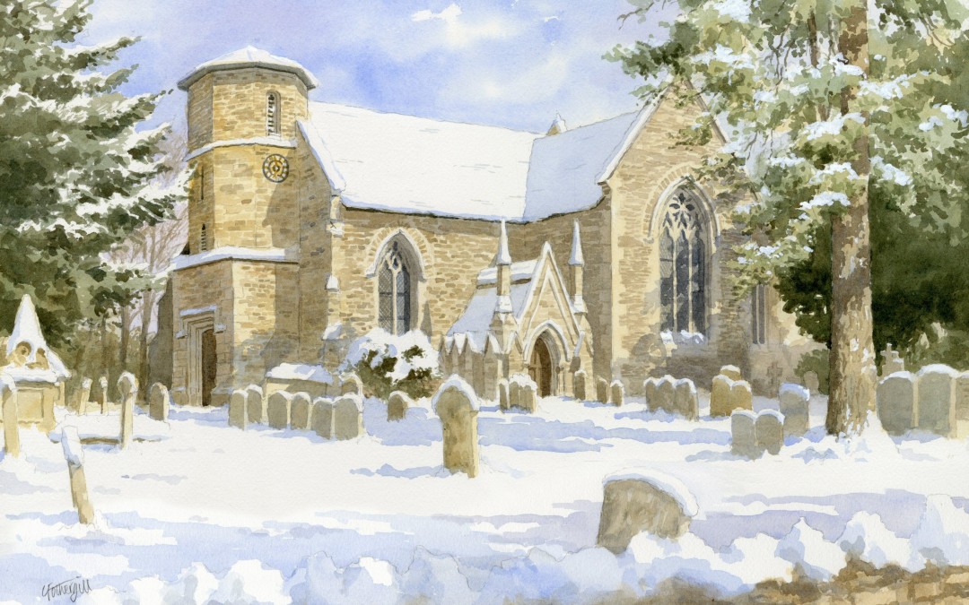 Fyfield Church in Snow