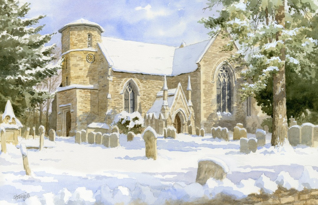 Fyfield Church in Snow