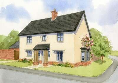 Artist’s impression of house type with render