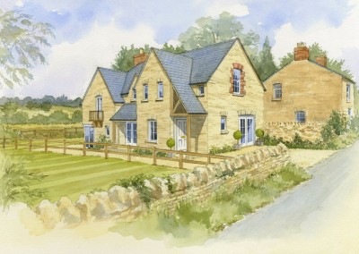 Cotswold stone detached house in its setting