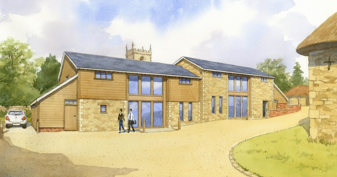 Artist’s impression of farm barn conversion to offices