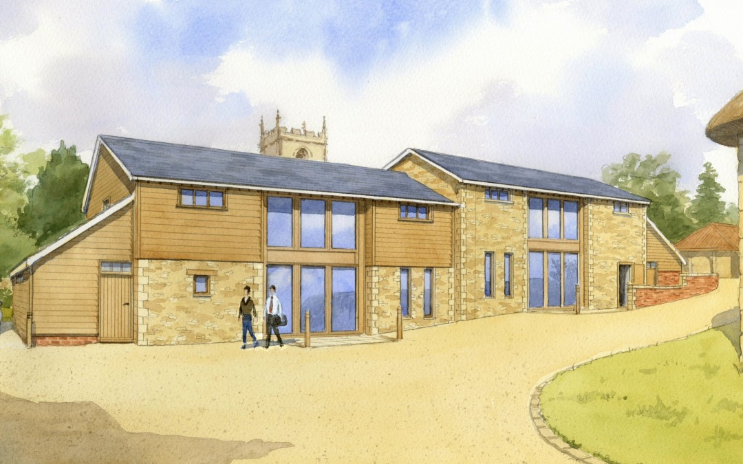 Artist’s impression of farm barn conversion to offices