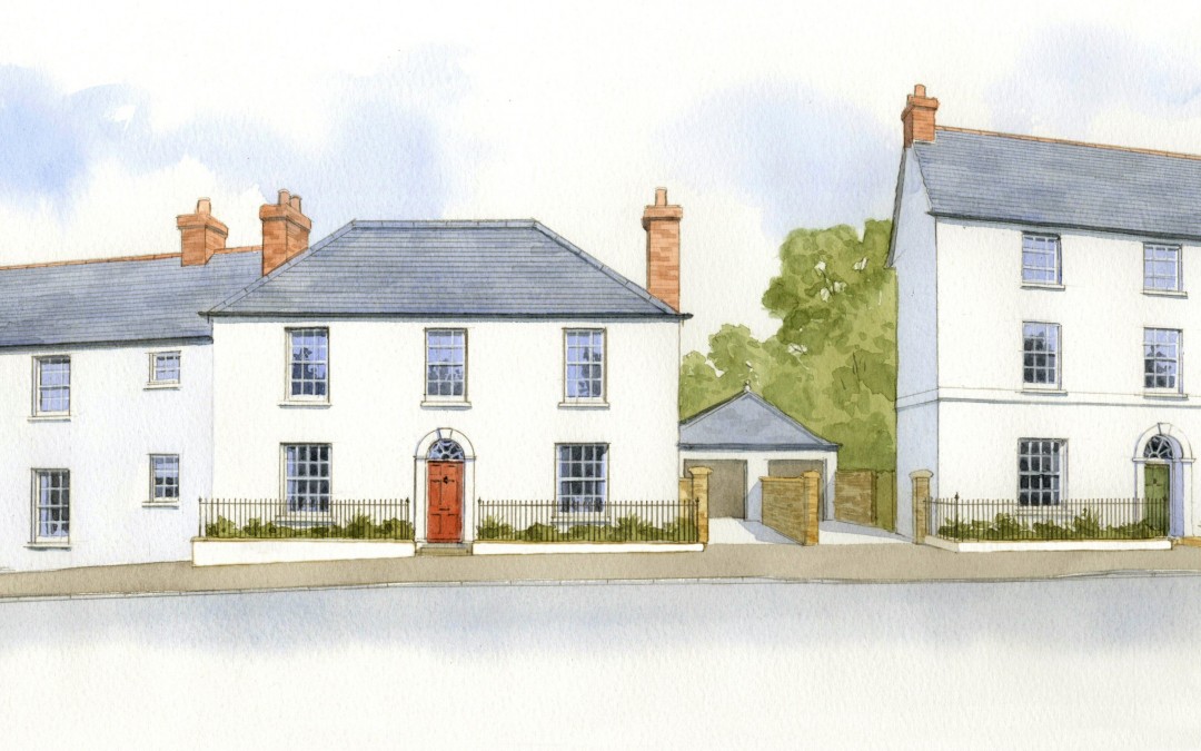 Street view of proposed Neo-Georgian houses