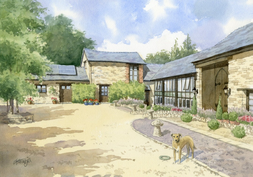 Cotswold Barn Conversion with pet dog