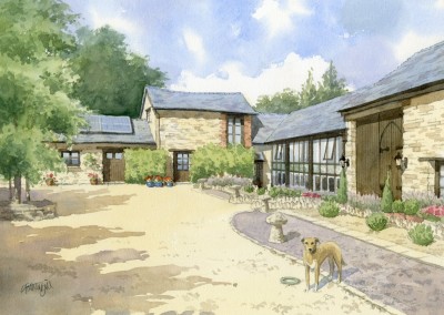 Cotswold Barn Conversion with pet dog