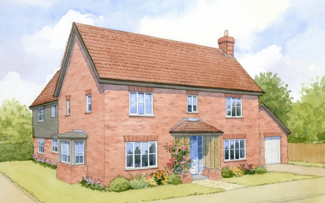 Artists impression of four-bedroom detached house type