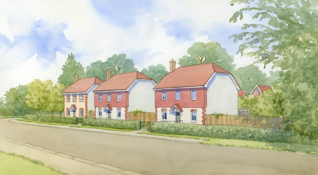 Street view proposed affordable housing on country lane