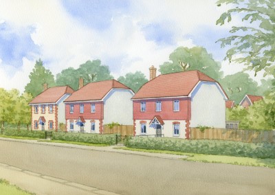 Street view proposed affordable housing on country lane