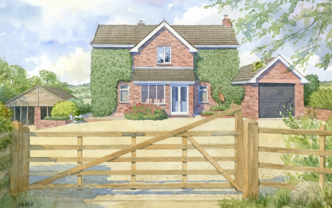 Farmhouse with ivy and five bar gate