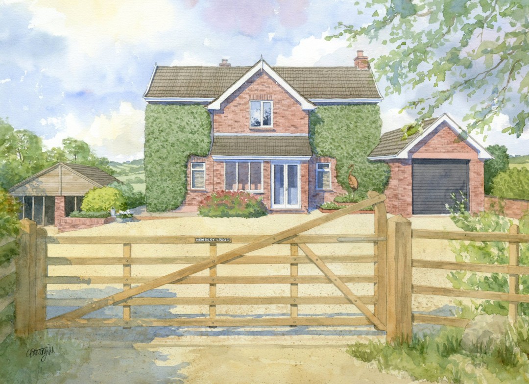 Farmhouse with ivy and five bar gate