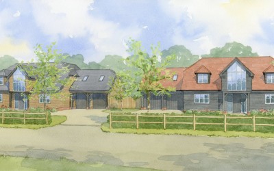 Barn style new build homes in rural setting