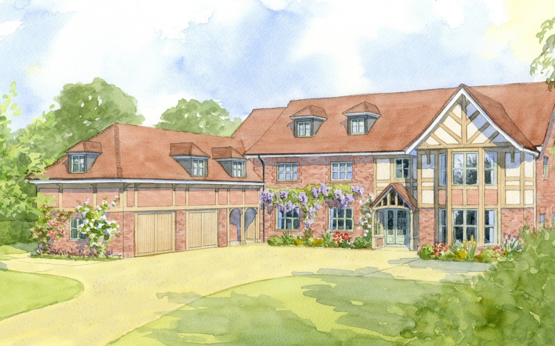 Half-timbered new family house