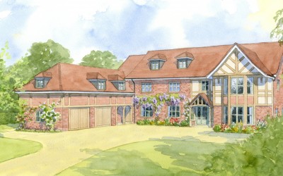 Half-timbered new family house