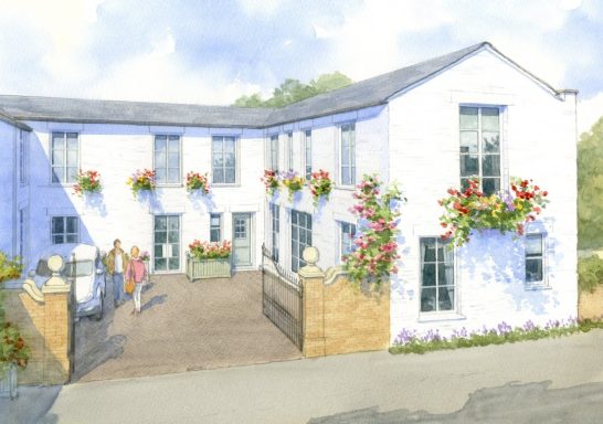Small Regency courtyard development Watercolour artist impression of small Regency courtyard converted into residential apartments.