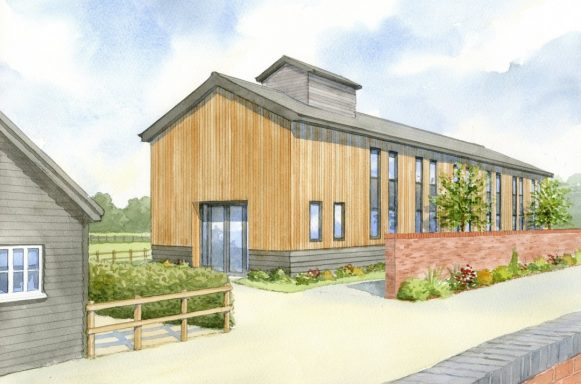 Barn conversion and holiday let Watercolour artist impression of a proposed barn conversion and adjoining holiday let.